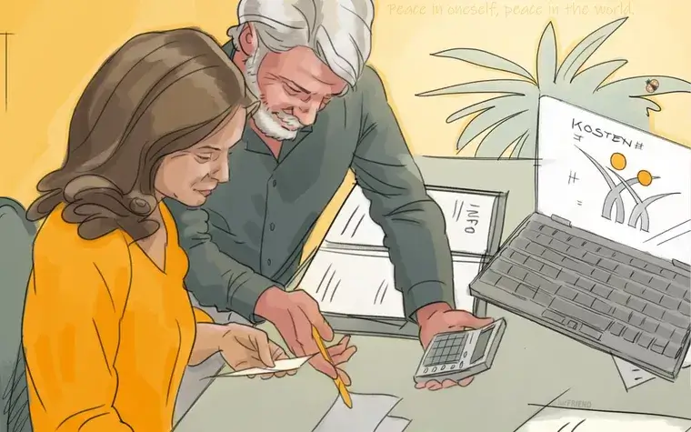 Partner informieren sich online zu Scheidungskosten